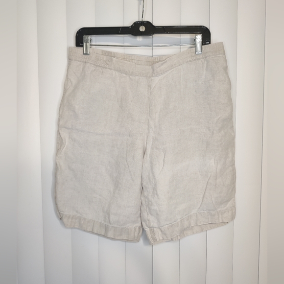 J. Jill Pants - J. Jill Beige Linen Shorts